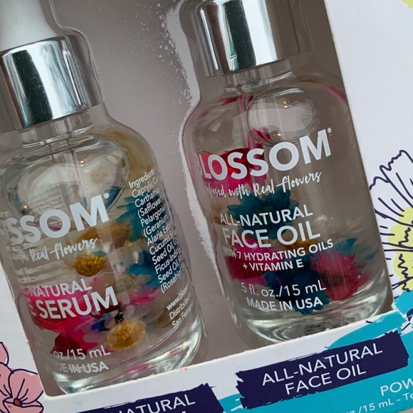 NEW Blossom Beauty Duo Set Eye Serum and Face Oil Real Flowers All Natural - Picture 3 of 4